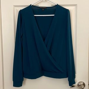 Banana Republic Teal Crossover Blouse - Medium